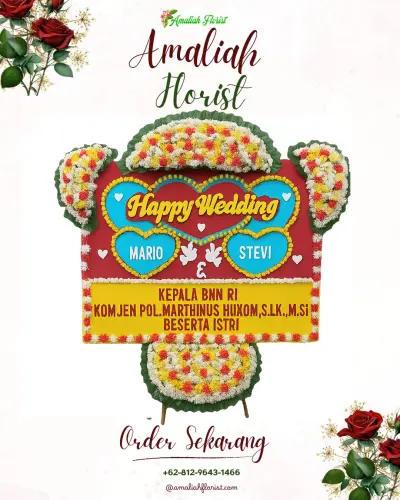 Karangan Papan Bunga Pernikahan di Gading